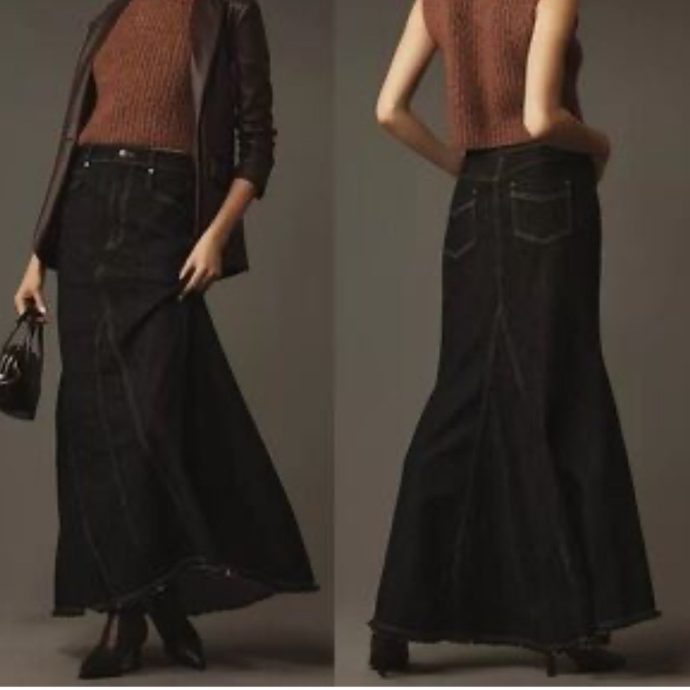 Pilcro Denim Puddle Maxi Skirt 2 - Picture 2 of 12
